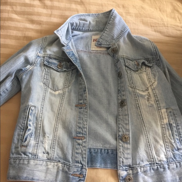 MUDD large distressed jean jacket - Picture 2 of 4